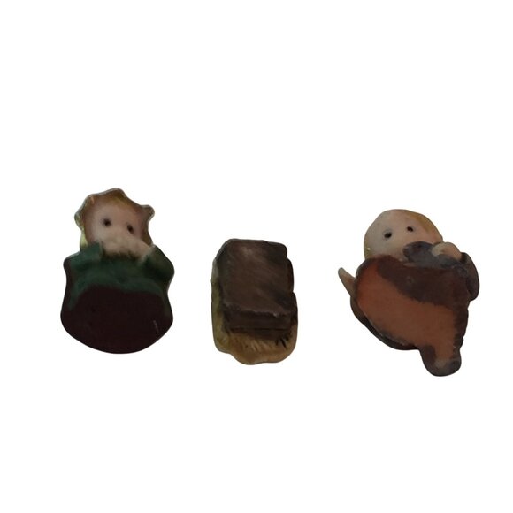 Miniature Christmas Nativity Set Fof 9 Figures & Animals Hand Painted Sri Lanka - Picture 10 of 12